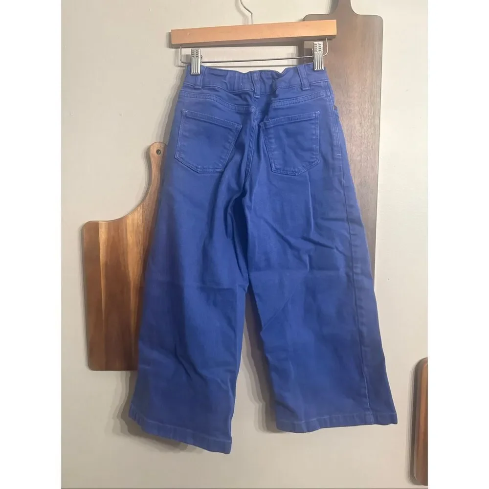 Mini Boden Marine Blue Denim Cotton Blend‎ Wide Leg Jeans Medium Wash Size 6